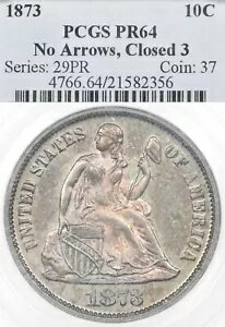 1873 10C PCGS PR64 Ρ 3 ץ롼 ƥå Хƥ ϡե