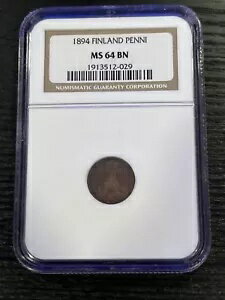 フィンランド 1894 ペニ MS64 BN NGC(3)