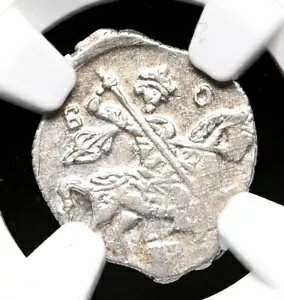 ロシア。ボリス・ゴドゥノフ、1598-1605、シルバー・コペック、NGC AU58、シャープ・ストライク