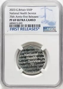 楽天WORLD RESOURCE【KING店】イギリス、シルバー 50P 国家保健サービス。 2023 - NGC PF 69 UC （AL） 、レア