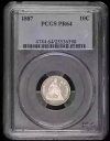 1887 P リバティ シーテッド ダイム PCGS PR-64(3)