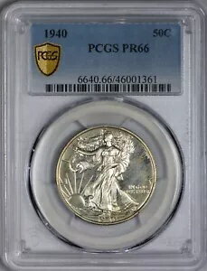 1940 リバティ ウォーキング ハーフダラー PCGS PR66 - 明るい色調の表面