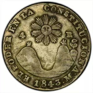 1843 エクアドル 4 R PCGS VF25 キト