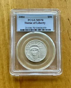 2004 $50 プラチナ イーグル 自由の女