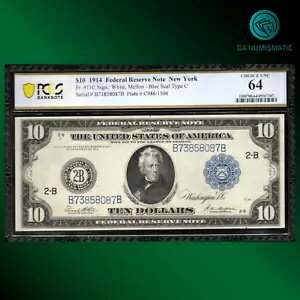Fr.911C 1914 ɥ 10 ɥϢˮԷ˥塼衼PCGS 64 UNC58087