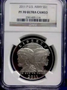 2011 U.S. ARMY シルバーダラー NGC PF70??完璧な品質??