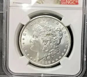 1886 $1 モルガン ダラー NGC BU ストラ