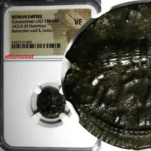 񥳥󥹥ƥ̥ BI Nummus cAD 330-340 Roma/She-Wolf &Twins NGC VF (9)