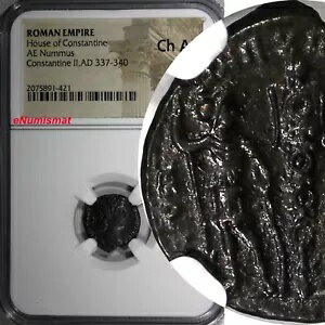 󥹥ƥ̥Υޤβ 󥹥ƥ̥ 2  AD 337-340 AE Nummus NGC Ch AU (421)