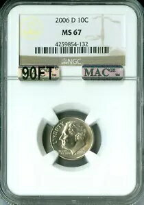 2006 D ルーズベルト ダイム NGC MS67 MAC