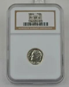 1964 プルーフ ルーズベルト ダイム認定 NGC PF 69 