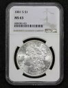 1881-S モルガン ドル NGC MS 63 49LN(3)