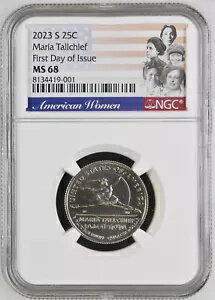 FDOI 2023 S マリア トールチーフ クォーター アメリカン レディース NGC MS68 発行初日