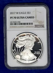 2017-W プルーフ アメリカン シルバー イーグル NGC PF 70 ウルトラ カメオ