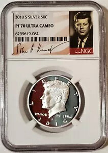 2010-S 50C KENNEDY NGC PF70UCAM ケネディ ファクシミリ署名シルバー プルーフ コイン。