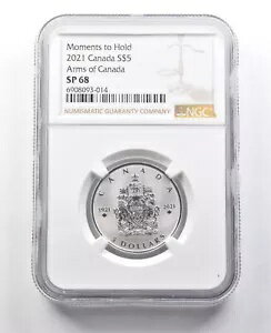 2021年カナダSP68 NGCの武器を保持する5ドル銀貨 *8395