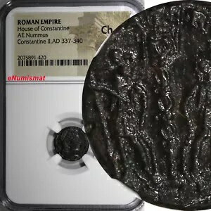 󥹥ƥ̥Υޤβ 󥹥ƥ̥ 2  AD 337-340 AE Nummus NGC Ch AU (420)