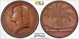 エジプト、上エジプト征服標本メダル 1799 ( 17 ) PCGS SP 64 、レア