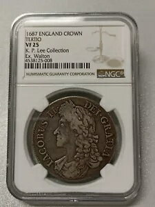 1687  KP LEE  Walton England James II 1 饦 5  NGC VF 25
