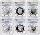 2024 S モーガン & ピース シルバー 6 コイン セット $1 PCGS (MS/PF/RP70) 発行初日
