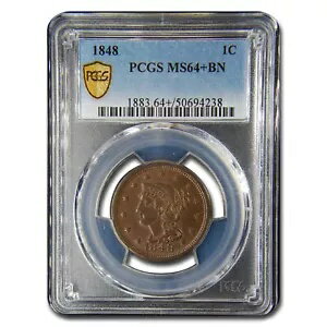 1848 ラージ セント MS-64+ PCGS (ブラウン)