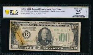 AC 1934 $500 500 ɥʾ ˥塼衼 PCGS 25 ܺ