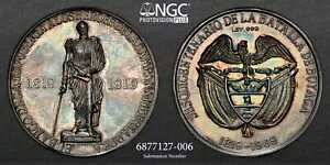 1969 コロンビア 第 150 回ボヤカの戦い 銀メダル NGC MS 64 #6877127-006 トップ ポップ
