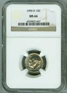 1990 D MS66 NGC ルーズベルト ダイム 10c