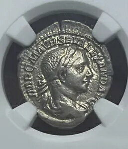 ローマ帝国。セブルス・アレクサンダー、AD 222-235。 AR デナリウス NGC XF