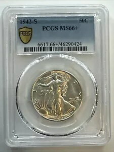 PCGS  $3250 1942-S 50c  Хƥ ϡե顼 MS66+