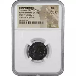 AD 337-50 Constans Centenionalis AU NGC Billon  SKU:I1960