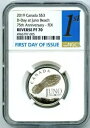 2019 $3 カナダ シルバー NGC PF70 リバース プルーフ D-DAY ジュノ ビーチ - 初日発行!