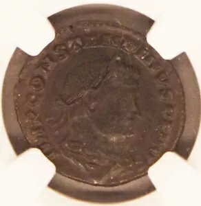 󥹥ƥ̥롢NGC Ch XF AD 307 - 337Bl Reduced NummusLugdunum