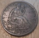 1866-S シーテッド リバティ ハーフダラー VF+(3)