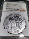 2016 ルワンダ 50f アフリカオンス シリーズ ミーアキャット 1 オンス シルバー MS 70 NGC