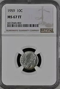 1959 10C FB ルーズベルト テン セント NGC MS67FT 6613545-002