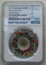 NGC PF70 カメルーン 2019 メリークリスマス カラー シルバー コイン 28.28g 1000 フラン COA