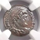 コンスタンティノス 1 世 ローマ帝国 Nummus AE3/4 NGC Ch AU 古代 Epfig Hoard 血統(3)