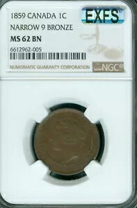 1859 ナロー 9 カナダ ラージ セント N