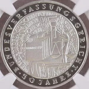 ドイツ。 2001、10 マーク、J、シルバー - NGC PF69 - トップ ポップ ?? 憲法裁判所
