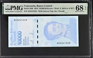 ベネズエラ 10000 ボリバルレス 2019 P 109 b ナロー スーパーブ ジェム UNC PMG 68 EPQ