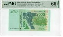 2021 コートジボワール P117西アフリカ CFA 紙幣 5000 フラン UNC PMG