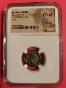  󥹥ƥ̥ 1  AD 307-337 AE3 BI Nummus NGC Ch XF ARIES 5748724-0...