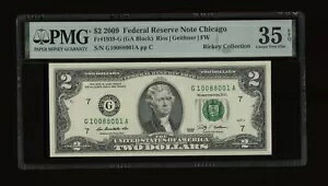 DBR 2009 $2 FRN シカゴ神父1939-G PMG 35 EPQ レーダー ローター シリアル G10088001A