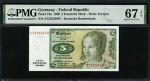 ɥϢˮ¹ 1960 5 ɥĥޥ륯P18aPMG 67 EPQ Superb GEM UNC
