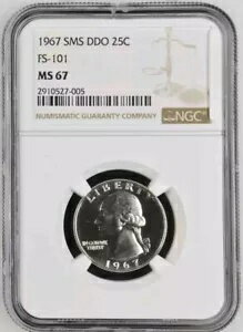 1967 SMS DDO FS-101 NGC MS67 ワシントン クォーター スペシャル ミント セット バラエティ