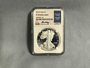 2018W シルバー イーグル NGC PF70 ウルトラ カメオ 直筆サイン入り エダムド C. モイ ミント 監督