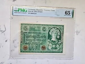 ɥ 1920 50 ޡ P68 GEM UNC PMG 65 EPQ