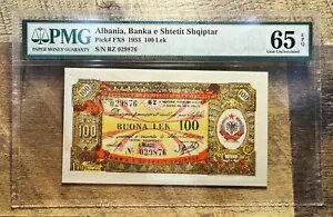 1953 Х˥ 100 Lek P-FX8 PMG 65 EPQ *  *  1  PMG FGB ٥ *
