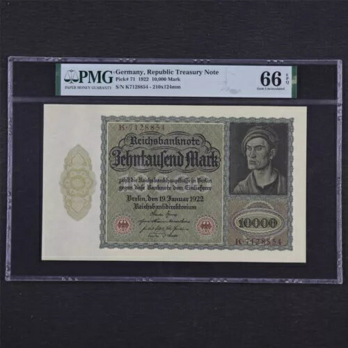1922 ǯ ɥĶ¹̳ʻʾ 10000 ޥ륯 ԥå#71 PMG 66 EPQ  UNC